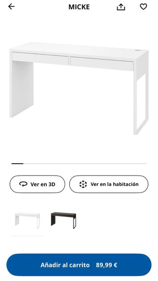 Escritorio blanco Ikea Micke