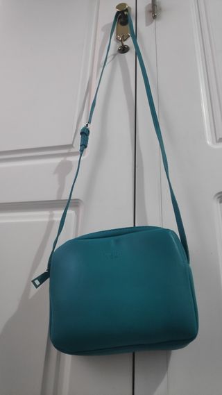 Bolso bandolera mini Pull and Bear azul verdoso