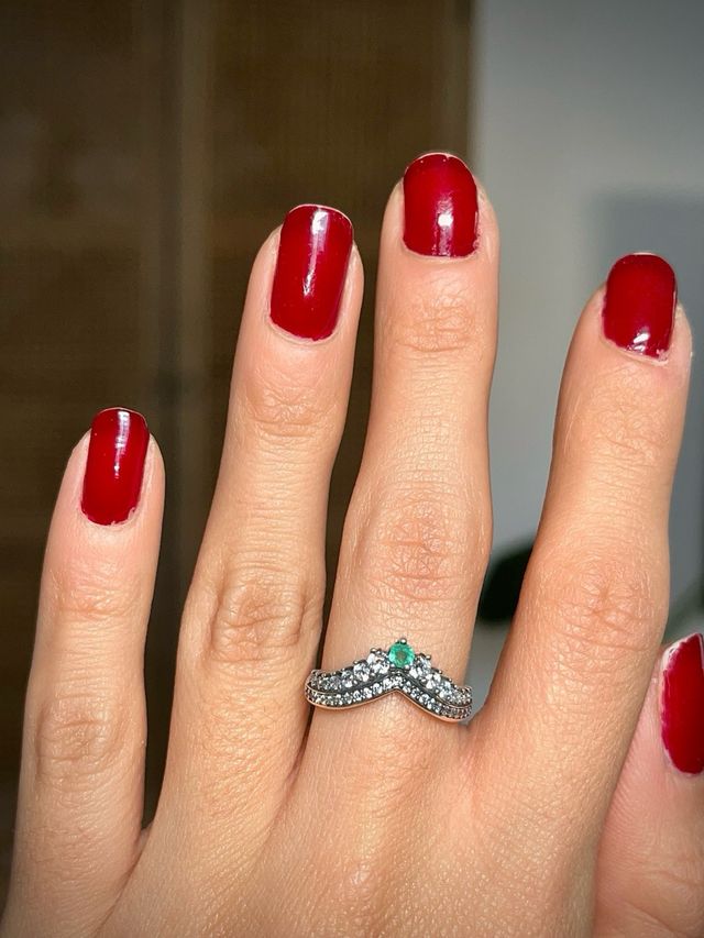 Anillo Plata 925 Esmeralda Natural Colombiana