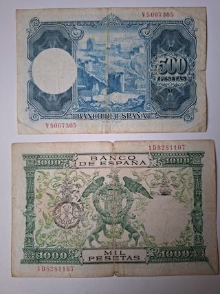Años 50' billetes Banco de España. 