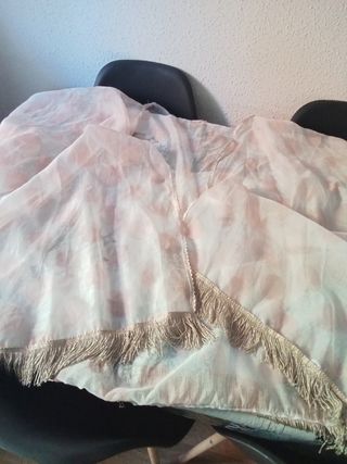 Kimono mujer beige y rosa