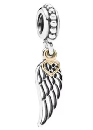 Charm Ala de Ángel Corazón Pulsera Pandora collar 