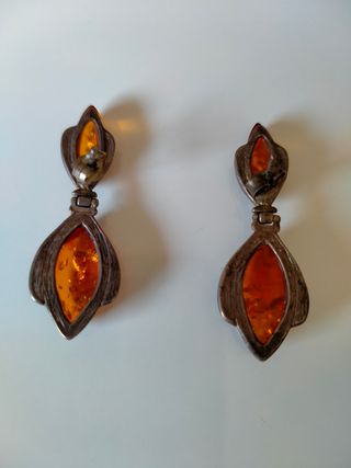 Pendientes Vintage Plata y Ámbar