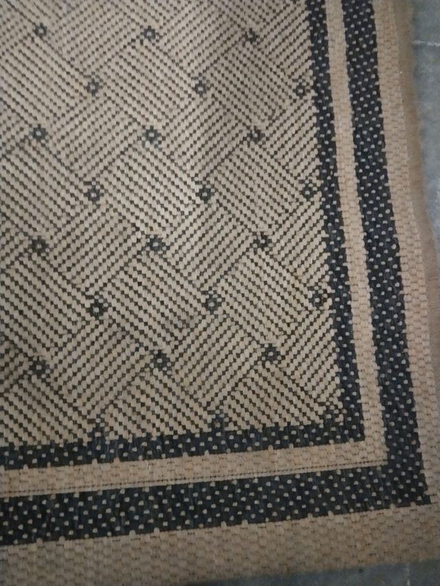 Alfombra Yute Marrón y Negro 220x60