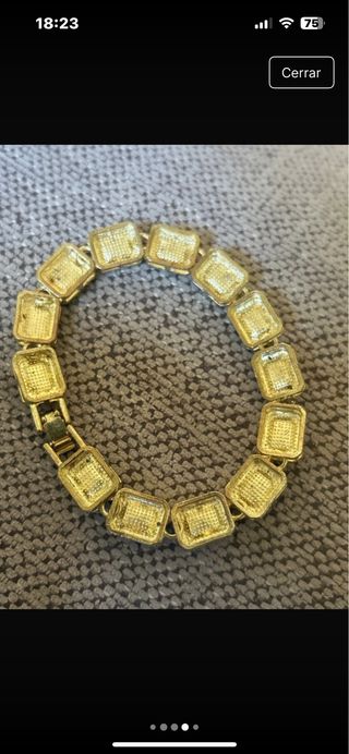 Pulsera bisutería dorada 22cm