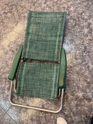 Silla de playa Crespo verde y plateada repuestos