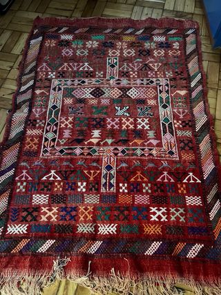 Alfombra bereber multicolor de lana

