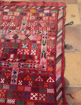 Alfombra bereber multicolor de lana

