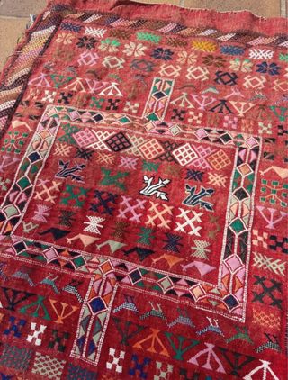 Alfombra bereber multicolor de lana

