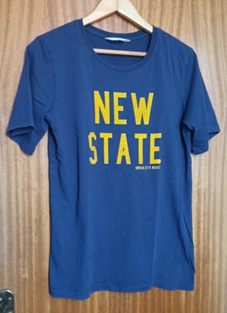 Camiseta H&M New State Azul Marino Talla M