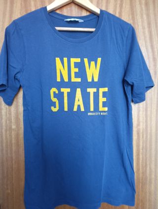 Camiseta H&M New State Azul Marino Talla M
