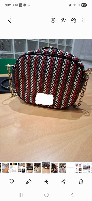 Bolso bandolera tejido multicolor