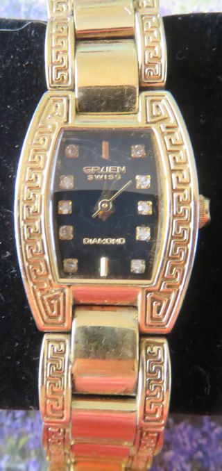 Reloj Gruen Swiss Diamantes Dorado