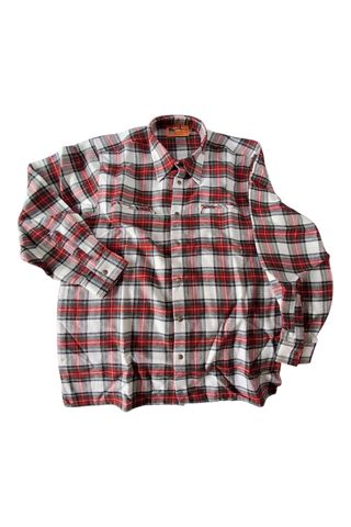 Camicia da uomo a quadri rossa e bianca