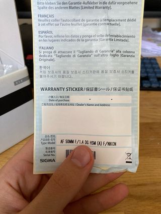 Sigma 50mm 1:1.4 DG NIKON.