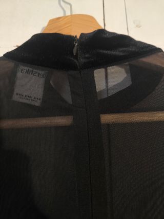 Vestido Bershka Negro XL Malla Terciopelo