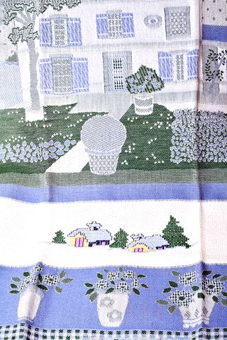 Asciugapiatti cotone disegno casa