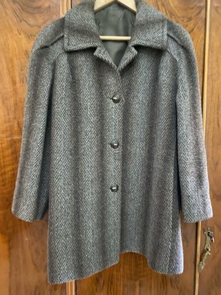 Chaquetón Lana Alpaca Marrón y Gris