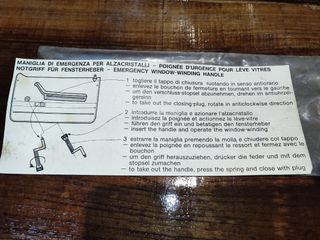 Manivela emergencia elevalunas Alfa Romeo Ferrari