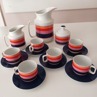 Juego de tazas de café multicolor