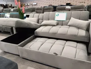 Sofá Cama Gris con Arcón