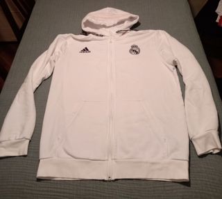 Sudadera Real Madrid Adidas Blanca con Capucha