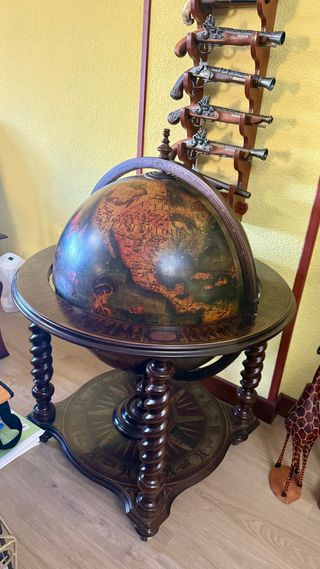Mueble Bar Globo Terráqueo Mapa Mundi