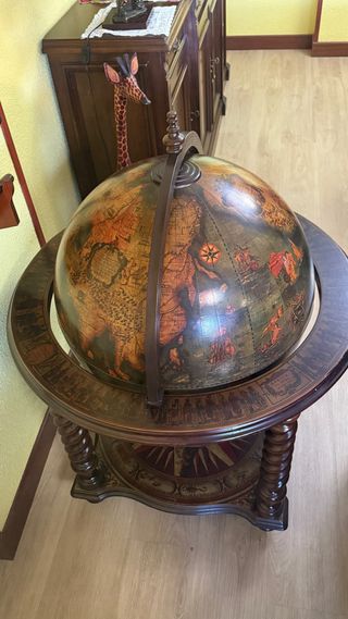 Mueble Bar Globo Terráqueo Mapa Mundi