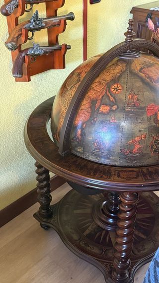 Mueble Bar Globo Terráqueo Mapa Mundi
