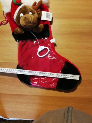 Calza con renna che suona carillon Natale Befana