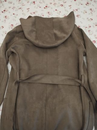 Chaqueta larga mujer verde caqui 