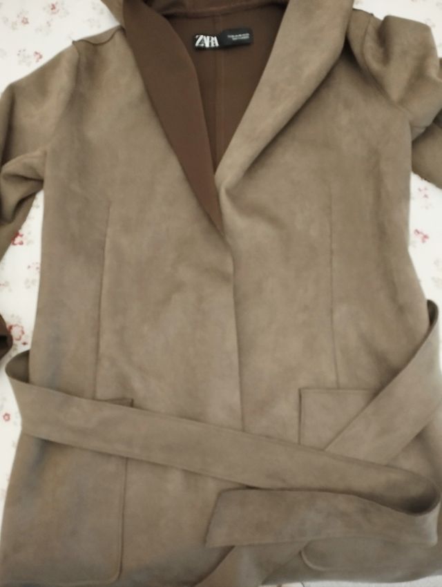 Chaqueta larga mujer verde caqui