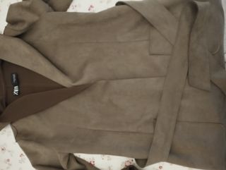 Chaqueta larga mujer verde caqui 