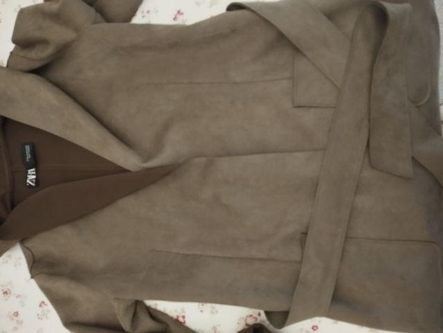 Chaqueta larga mujer verde caqui