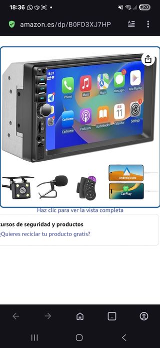 Radio Coche Pantalla 7 2DIN 45Wx4