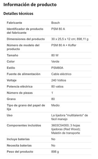 Lijadora Bosch PSM 80 A