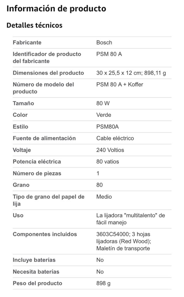 Lijadora Bosch PSM 80 A