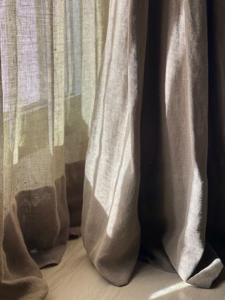 Cortinas de lino color chocolate