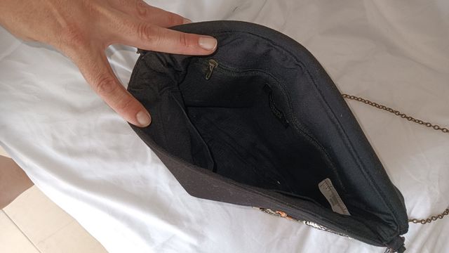 Bolso Cartera Fiesta Mujer Negro Dorado