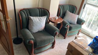 2 Sillones de Tela y Madera