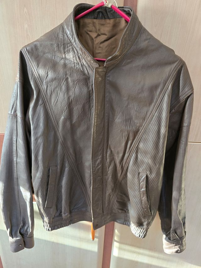 Cazadora de piel para hombre