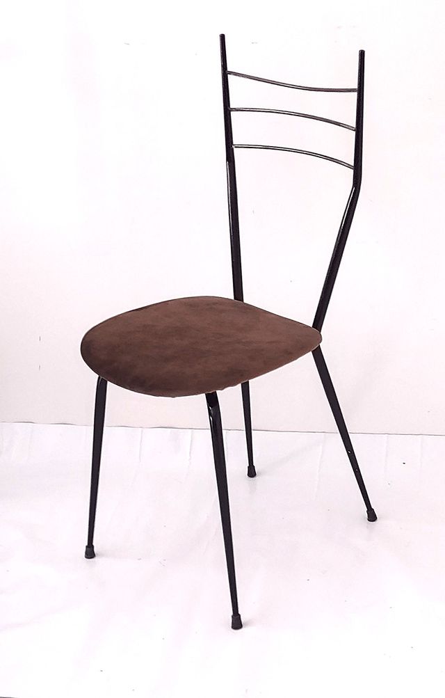 Sedie vintage anni '50 vellutino marrone