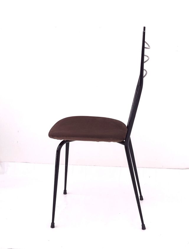 Sedie vintage anni '50 vellutino marrone