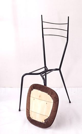 Sedie vintage anni '50 vellutino marrone