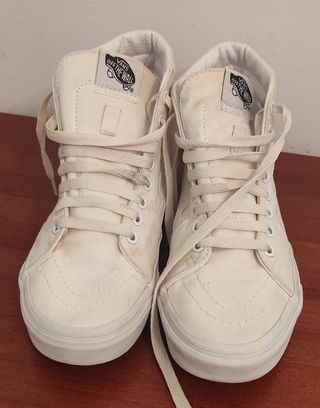 Vans talla 38.5 sk8-hi Beige/Blanco