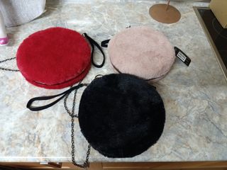 Bolso redondo fiesta peludo