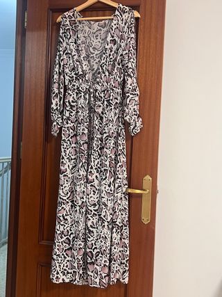 Vestido playero largo estampado