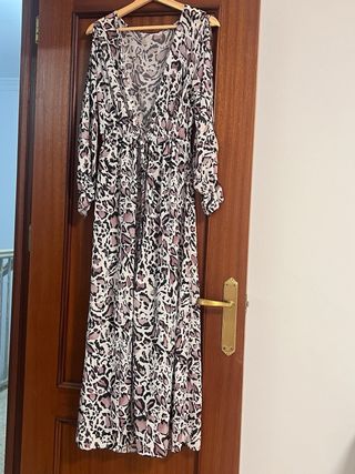 Vestido playero largo estampado