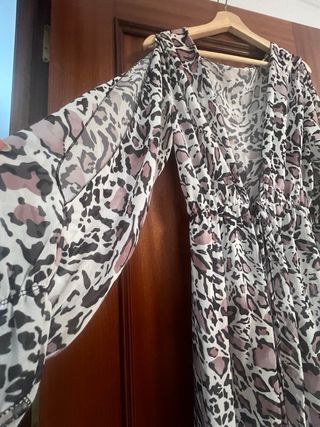 Vestido playero largo estampado