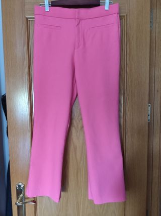 Pantalón rosa moda casual flare